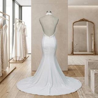 Halter Neck Mermaid Wedding Dress - Diva Melody