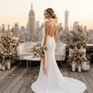 Halter Neck Mermaid Wedding Dress - Diva Melody