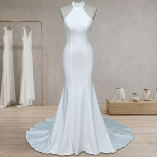 Halter Neck Mermaid Wedding Dress - Diva Melody