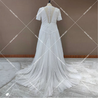 High Neck Bohemian Wedding Dress - Diva Melody