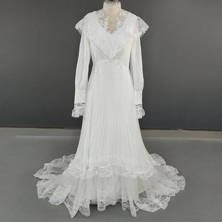 High Neck Victorian Wedding Dress - Diva Melody