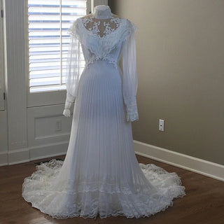 High Neck Victorian Wedding Dress - Diva Melody