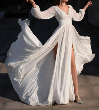 High Split Beach Wedding Dress - Diva Melody