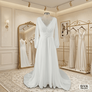 High Split Beach Wedding Dress - Diva Melody