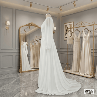 High Split Beach Wedding Dress - Diva Melody