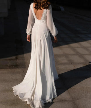 High Split Beach Wedding Dress - Diva Melody