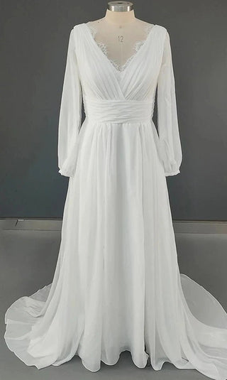 High Split Beach Wedding Dress - Diva Melody