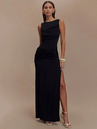 High Split Elegant Sleeveless Long Dress - Diva Melody