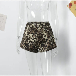 High Waist Leopard Print Casual Shorts - Diva Melody