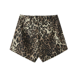 High Waist Leopard Print Casual Shorts - Diva Melody