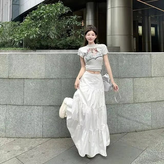 High Waist Long A - Line Skirt - Diva Melody