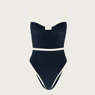 High Waist Patchwork One - Piece Swimsuit - Diva Melody