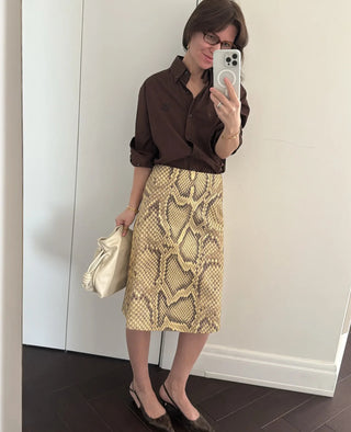 High Waist Snake Patternt Skirt - Diva Melody