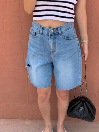 High Waist Summer Denim Shorts - Diva Melody
