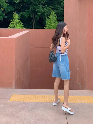 High Waist Summer Denim Shorts - Diva Melody