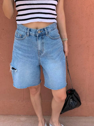 High Waist Summer Denim Shorts - Diva Melody