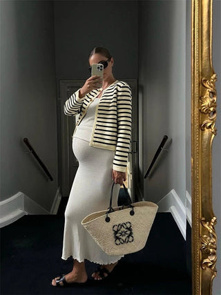 High Waist Zebra Print Knit Set - Diva Melody