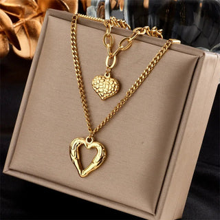 Hollow Heart Charm Clavicle Chain Necklace Pendant Jewelry Gift - Diva Melody