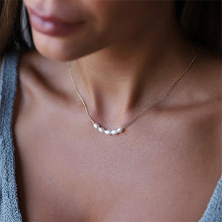 Hot Simple 5 Create Pearls Choker Necklaces Wedding Bride Jewelry Gift - Diva Melody