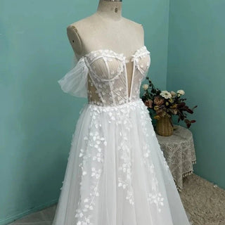 Illusion Lace Beach Bridal Gown - Diva Melody