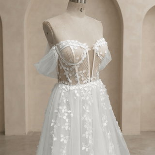 Illusion Lace Beach Bridal Gown - Diva Melody