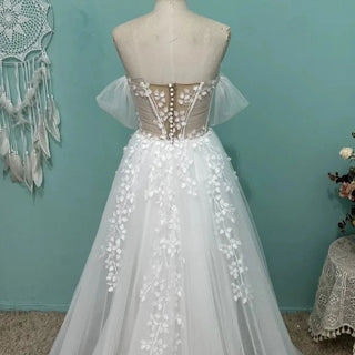 Illusion Lace Beach Bridal Gown - Diva Melody