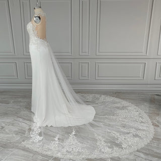 Illusion Sweetheart Satin Wedding Gown - Diva Melody