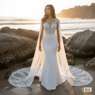 Illusion Sweetheart Satin Wedding Gown - Diva Melody