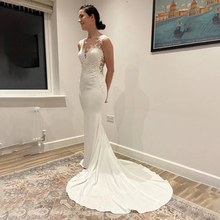 Illusion Sweetheart Satin Wedding Gown - Diva Melody