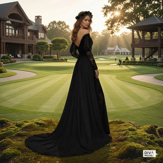 Illusion Tulle Off - Shoulder Wedding Dress - Diva Melody