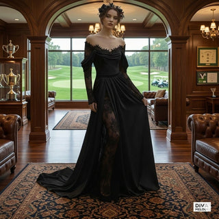 Illusion Tulle Off - Shoulder Wedding Dress - Diva Melody