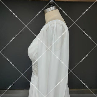 Illusion V - Neck Chiffon Wedding Gown - Diva Melody