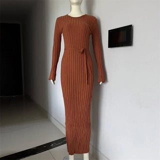 Knitted Long Sleeve Bandage Knitwear Dress - Diva Melody