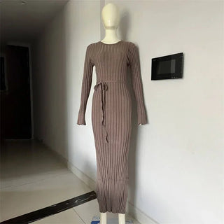 Knitted Long Sleeve Bandage Knitwear Dress - Diva Melody