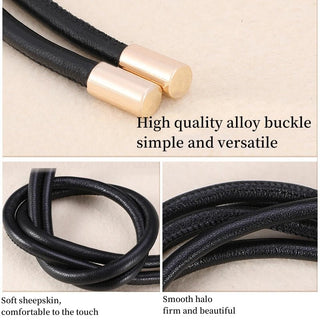 Knotted Sheepskin Thin Belt - Diva Melody