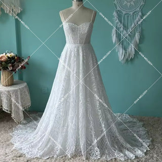 Lace A Line Boho Wedding Dress - Diva Melody