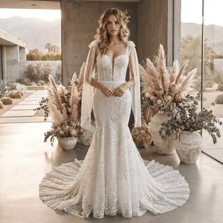 Lace Beading Mermaid Wedding Dress - Diva Melody