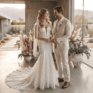 Lace Beading Mermaid Wedding Dress - Diva Melody