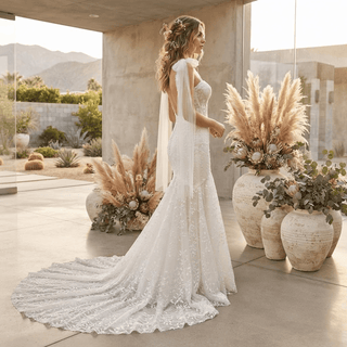 Lace Beading Mermaid Wedding Dress - Diva Melody