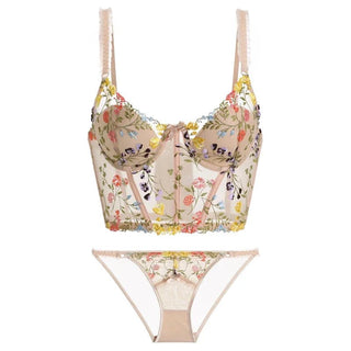 Lace Embroidery Sexy Bra Panty Set Floral Lace Women Underwear Lingerie - Diva Melody Lace Embroidery Sexy Bra Panty Set Floral Lace Women Underwear Lingerie - Diva Melody