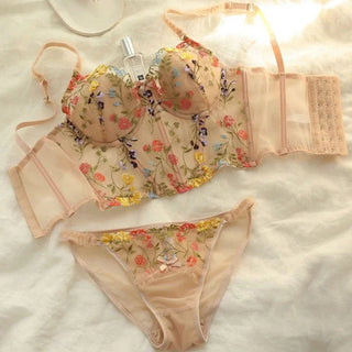 Lace Embroidery Sexy Bra Panty Set Floral Lace Women Underwear Lingerie - Diva Melody Bra / l Lace Embroidery Sexy Bra Panty Set Floral Lace Women Underwear Lingerie - Diva Melody Bra / l