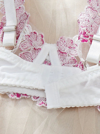 Lace Floral Pink Lingerie Set - Diva Melody
