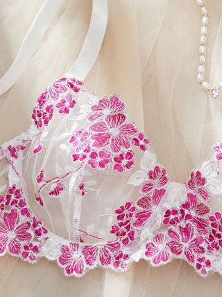 Lace Floral Pink Lingerie Set - Diva Melody