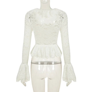 Lace Patchwork Square Neck Top - Diva Melody