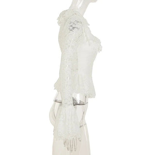 Lace Patchwork Square Neck Top - Diva Melody