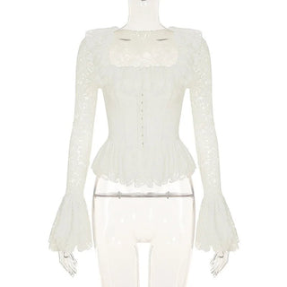 Lace Patchwork Square Neck Top - Diva Melody