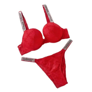 Lace Underwire Bra with Letter Detail - Diva Melody