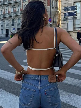 Lace - Up Backless Camisole Top - Diva Melody