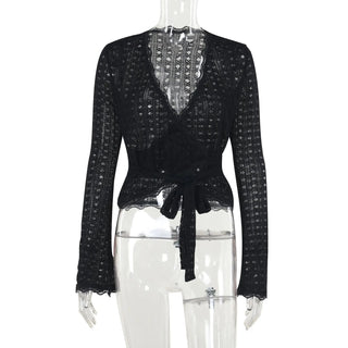 Lace V - Neck Slim Tee - Diva Melody