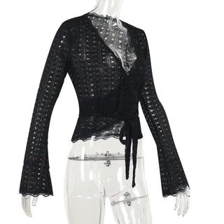 Lace V - Neck Slim Tee - Diva Melody